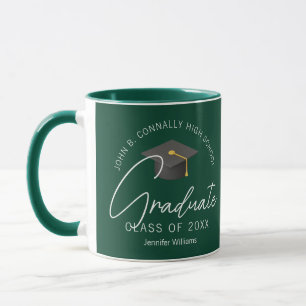 Caneca Festa de Graduação Verde Escuro Personalizada Grad