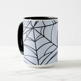 Caneca Festa de Halloween assustadora com teias de aranha