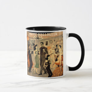 Caneca Festa de Martini de Halloween dos Anos 40 no Estil