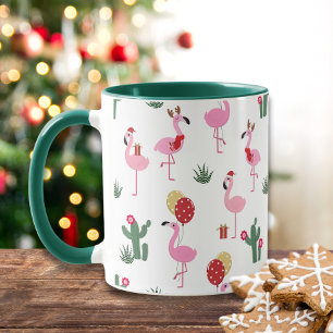 Caneca Festa de Natal Flamingo Feriados