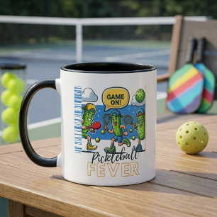 Caneca Festa de Pickleball: Jogo Rolando! Febre de Pickle