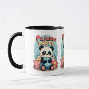 Caneca Festa de Pijamas do Panda Kawaii Estética Aconcheg