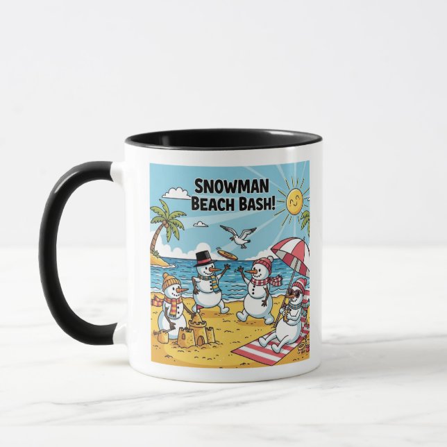 Caneca Festa de Praia dos Bonecos de Neve (Esquerda)