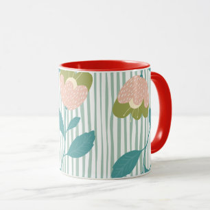 Caneca Festa de verão linda e colorida Azul-vermelho-famí