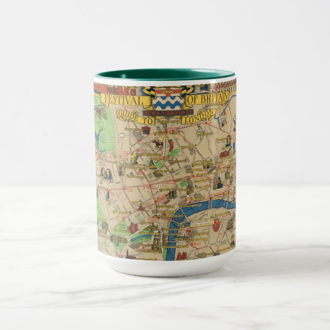Caneca Festival da Grã-Bretanha: Guia do Mapa de Londres (Centro)