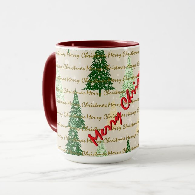 Caneca Festive Christmas Luxury Christmas Trees (Frente Esquerda)