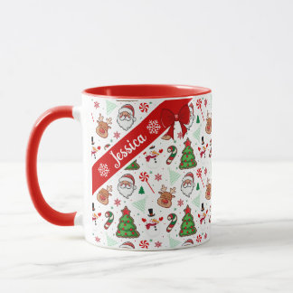 Caneca Festive Christmas Mug – Santa & Reindeer