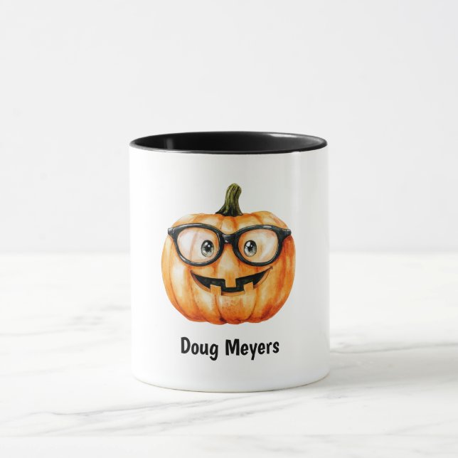 Caneca Festive Pumpkin Halloween Personalized Name (Centro)