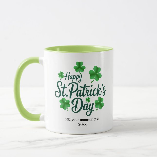 Caneca Festive St. Patrick's Day with Shamrock Border (Esquerda)