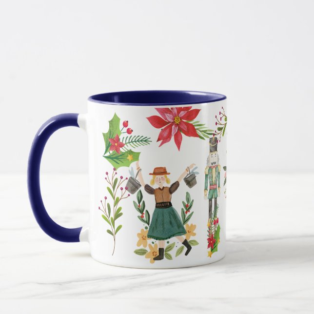 Caneca Festivo Natal Balé Azul (Esquerda)