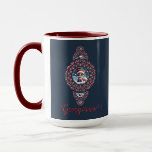 Caneca Festivo Personalizado Kawaii Fox Mandala Ornamenta
