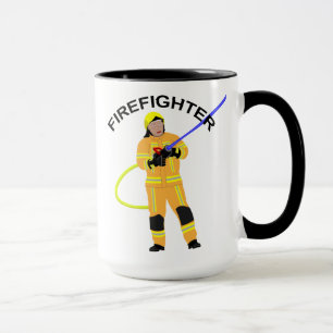 Caneca Feuerwehrmann em sandfarbener Einsatzkleidung Tas