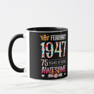 Caneca Fevereiro de 1947 75º Aniversário 75 Anos Incrível