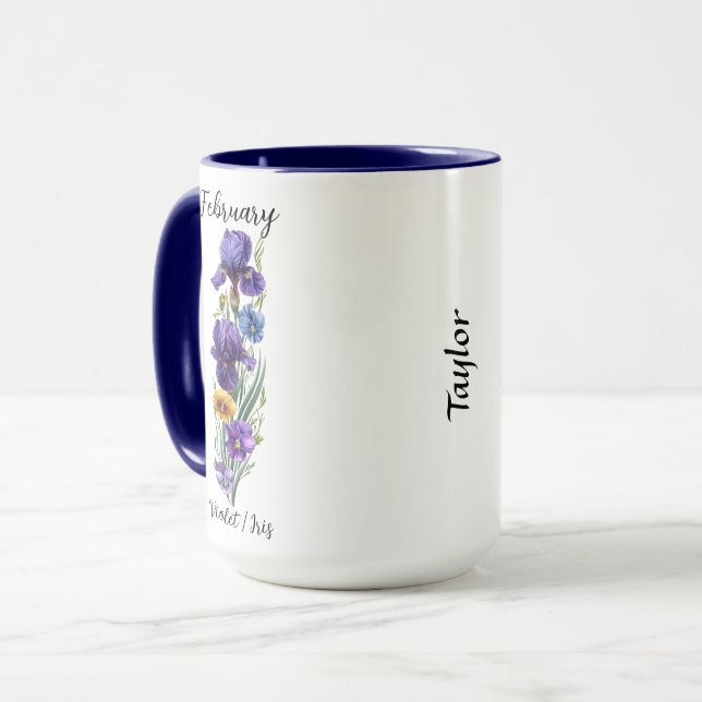 Caneca Fevereiro Violet e Iris (Frente Esquerda)
