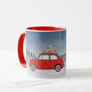 Caneca Fiat 500 com árvore de Natal Coffee Mug