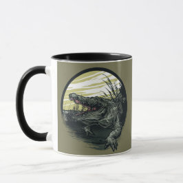 Caneca Fierce Alligator Swamp Illustration Art
