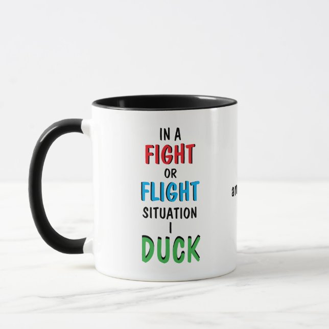 Caneca Fight or Flight and Coffee Funny Humor Mug (Esquerda)