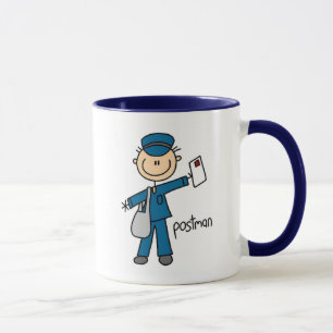 Caneca Figura de palito de trabalhador postal