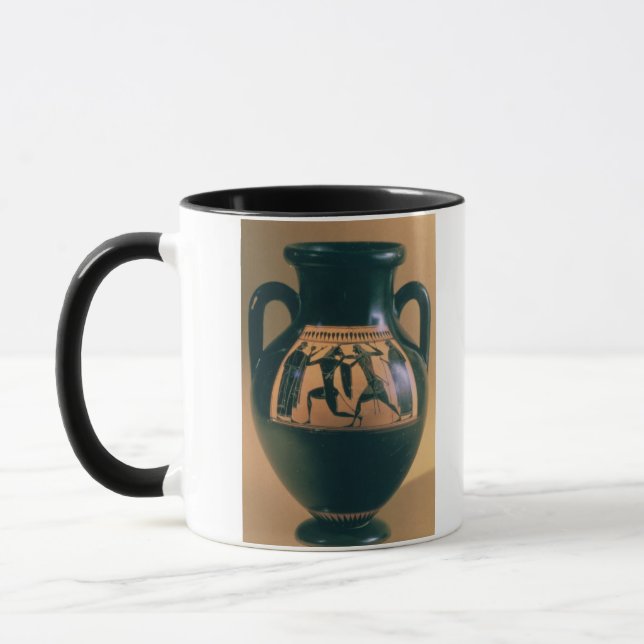 Caneca Figura preta amphora do sótão que descreve Theseus (Esquerda)