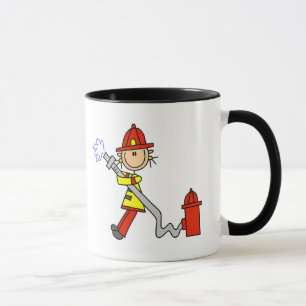 Caneca Figura sapador-bombeiro da vara com mangueira