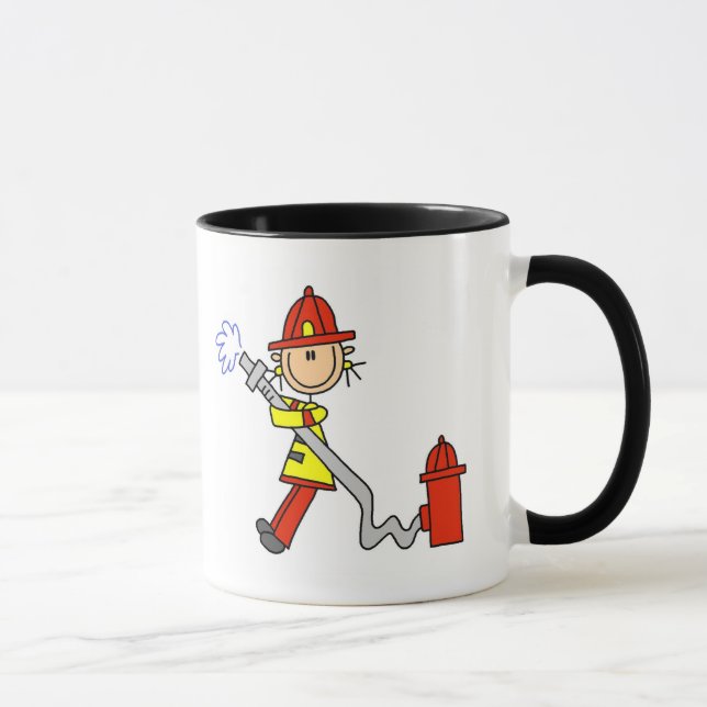 Caneca Figura sapador-bombeiro da vara com mangueira (Direita)