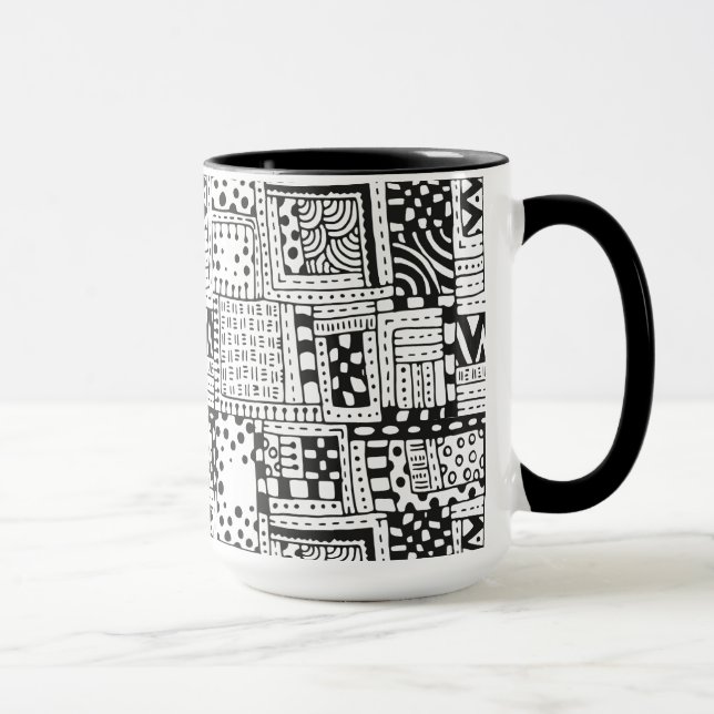 Caneca Figuras inspiradas do abstrato do indiano (Direita)