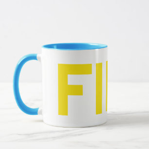 Caneca FIKA Amarelo-escuro e Blue Mug