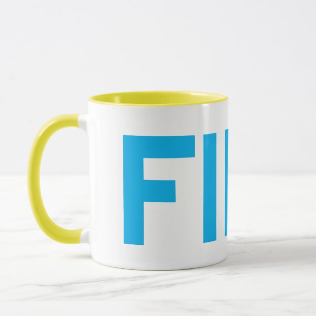 Caneca FIKA Amarelo-escuro e Blue Mug (Esquerda)