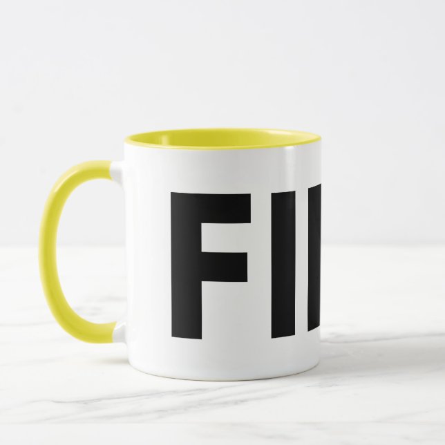 Caneca FIKA Amarelo-escuro, preto e branco (Esquerda)