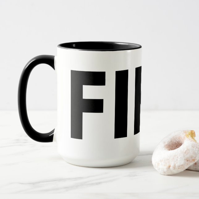 Caneca FIKA Black and White Mug (Com Donut)