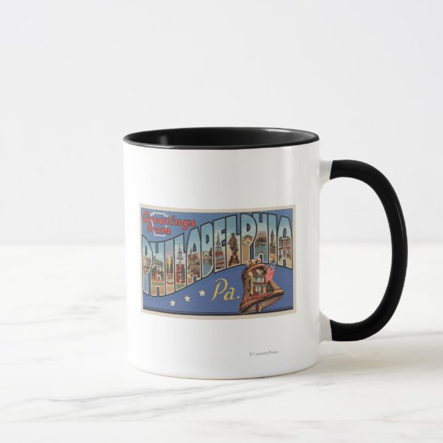 Caneca Filadélfia, Pensilvânia - Letra Grande (Direita)