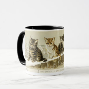Caneca Fileira de Kittens por Helena Maguire