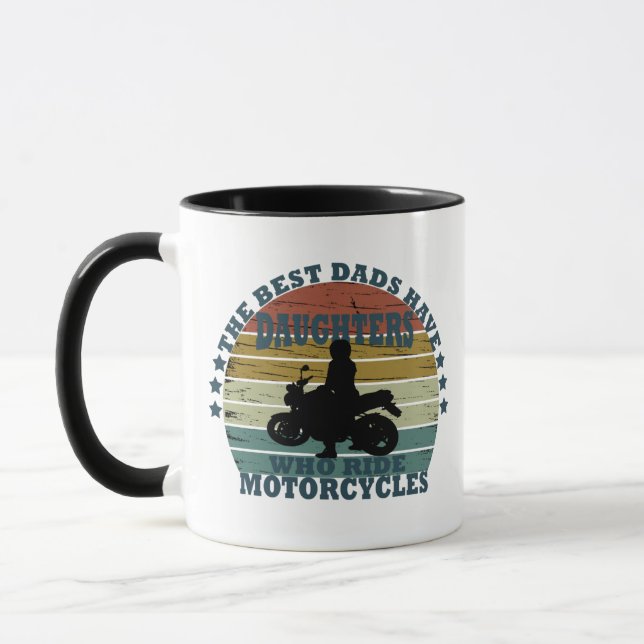 Caneca Filha anda de moto feliz dia dos pais (Esquerda)