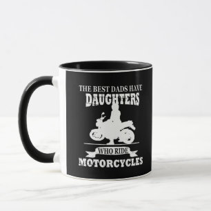 Caneca Filha andando de moto engraçado dia dos pais