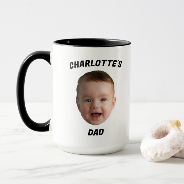 Caneca Filha De Bebê Personalizada, Novo papai De Mug Per (Com Donut)
