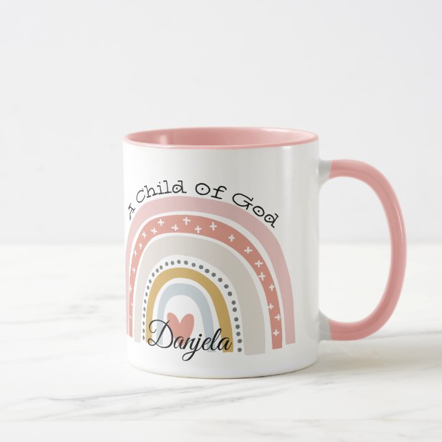Caneca Filho Personalizado Do Arco-Íris De Bíblia Versa (Direita)
