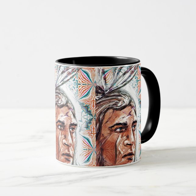 Caneca Filhote antiga e padrão fractal (Frente Esquerda)