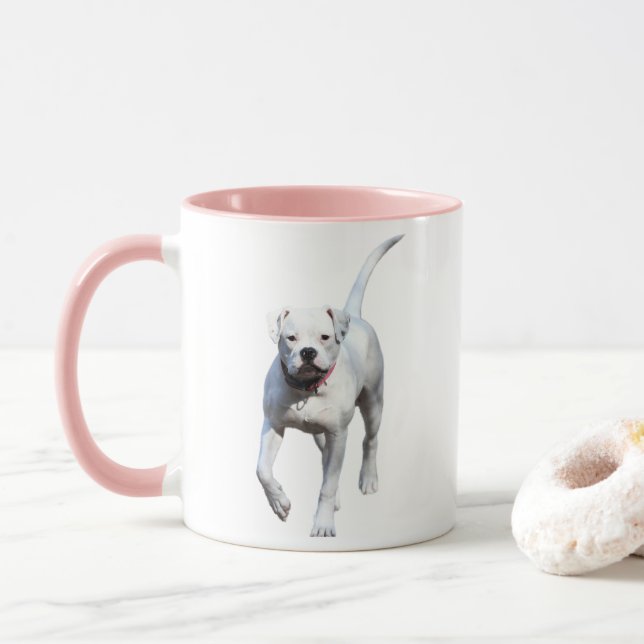 Caneca Filhote de cachorro americano do buldogue (Com Donut)