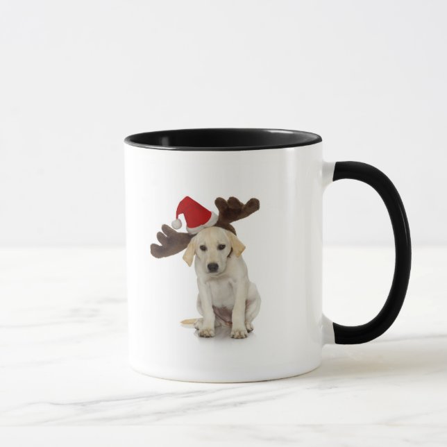 Caneca Filhote de cachorro com papai noel chapéu e (Direita)