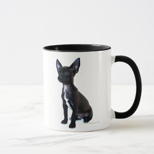 Caneca Filhote de cachorro preto da chihuahua (Direita)