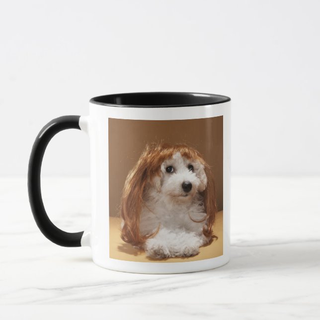 Caneca Filhote de cachorro que veste a peruca do gengibre (Esquerda)