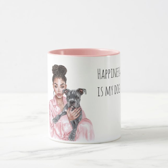 Caneca Filhote Preto Cinza Mãe Cachorra Preta  (Centro)
