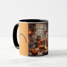 Caneca Filhotes fofos em fantasias de Halloween fazem bis