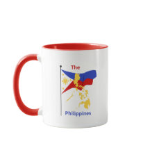 Filipinas Mapa e Bandeira Café Mug