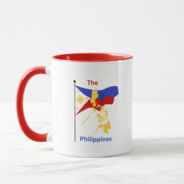 Caneca Filipinas Mapa e Bandeira Café Mug