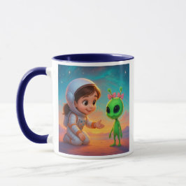 Caneca Fillette et extraterrestre