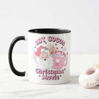 Caneca "Filmes de Natal de Cacau Quente" Papais noeis de 