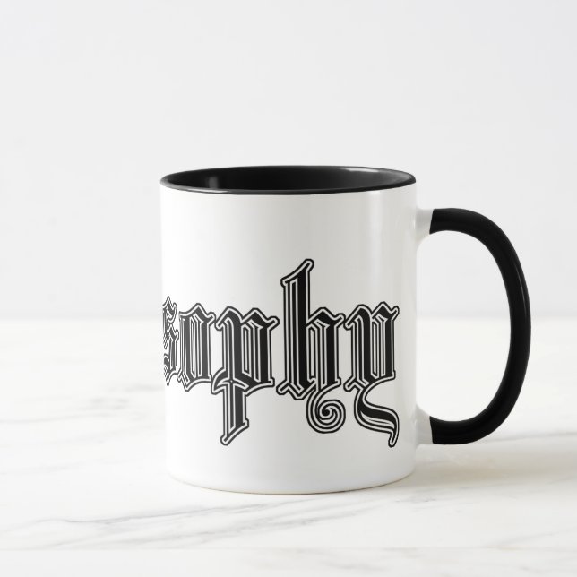 caneca "filosofia " do estudo de faculdade (Direita)