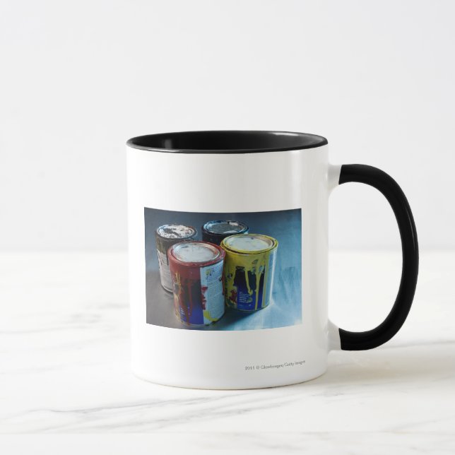 Caneca Fim-acima de quatro latas da pintura (Direita)