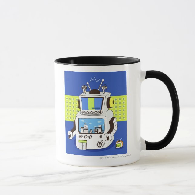 Caneca Fim-acima de um robô (Direita)
